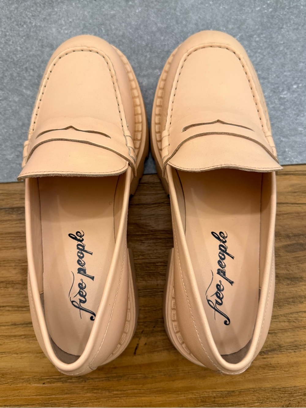 Free People Lyra Lug Sole Penny Loafer Platform Chunky Sole Size 39.5 (US 8.5-9) - Picture 8 of 11